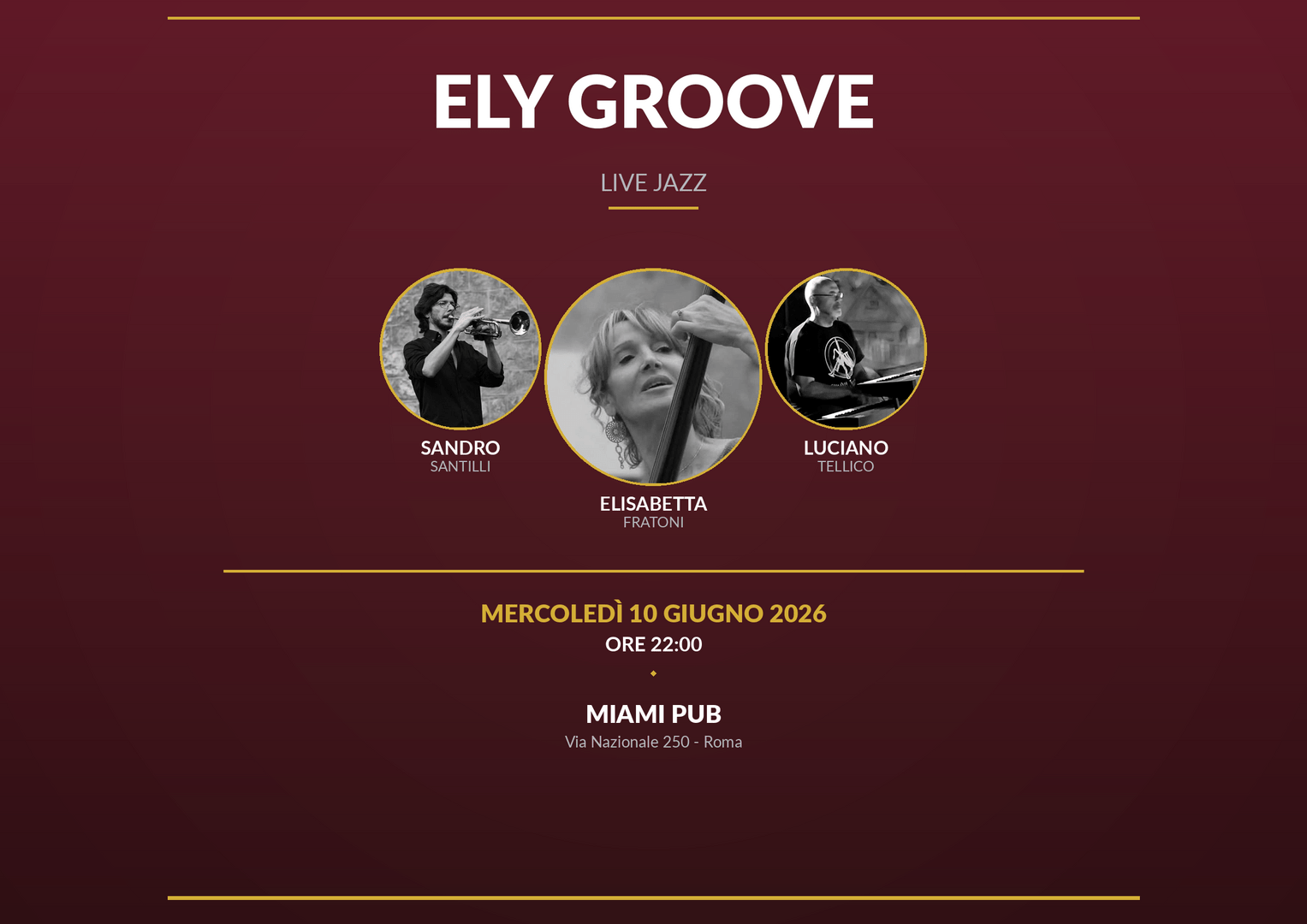 Ely Groove Live al Miami Pub Roma
